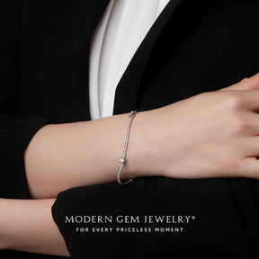 Tennis Moissanite Bracelet on Wrist | Modern Gem Jewelry