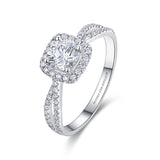 Natural Diamond Halo and Pave Engagement Ring 