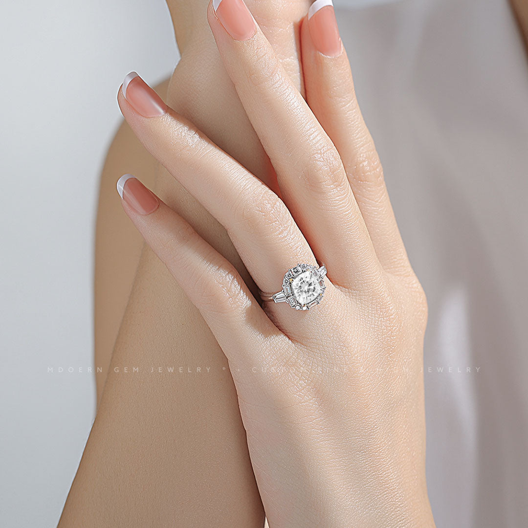 2 Carat Cushion Cut Diamond Ring | Custom Jewelry| Modern Gem Jewelry