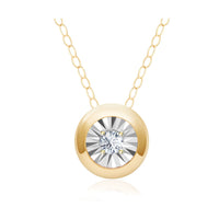 Diamond Circle Necklace in 18K Yellow Gold