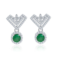 Emerald and Diamonds Vintage-Inspired Earrings