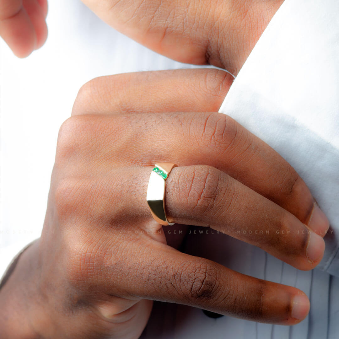 Signet Emerald Ring, Silver Greek Men Rings, Shiny Algeria | Ubuy