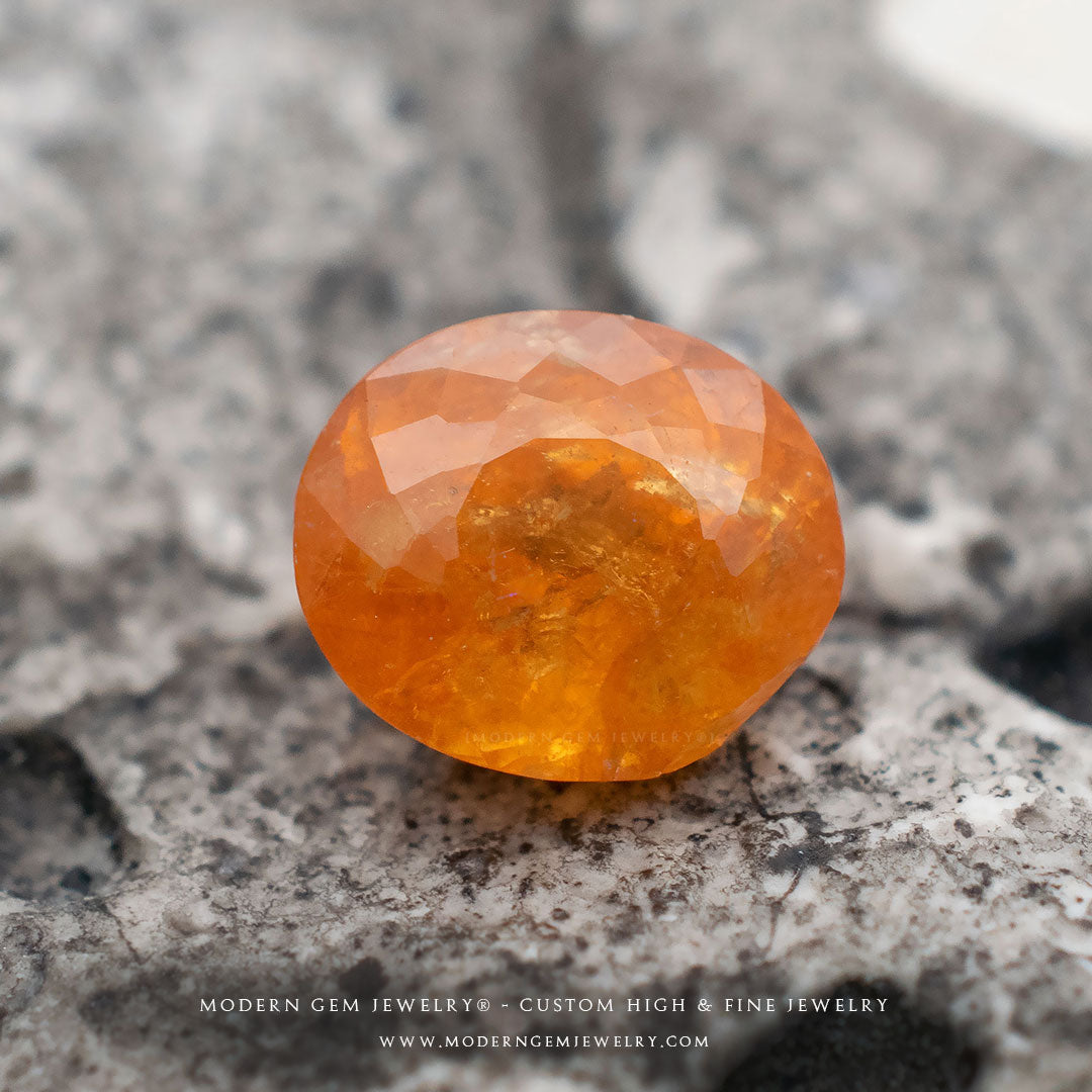 Fanta Yellow Orange Garnet 10×8 mm Oval popular Cut Untreated Namibian Gem 3.79 Carat