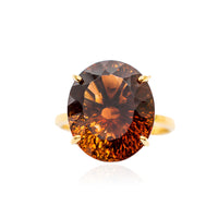 Natural Imperial Topaz Oval Yellow Gold Engagement Ring