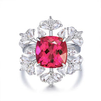 Rubellite Tourmaline Ring in White Gold