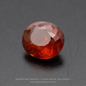 Natural Spessatite Garnet Gemstone Orange Oval - Modern Gem Jewelry