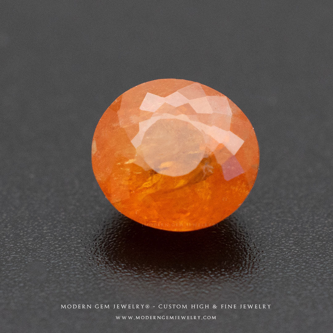 Natural Spessartite Garnet Gemstone Oval Fanta - Modern Gem Jewelry