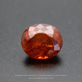 Natural Spessatite Garnet Gemstone Oval Orange - Modern Gem Jewelry 