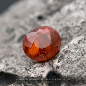 Natural Spessatite Garnet Gemstone Oval Orange - Modern Gem Jewelry