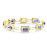 Tanzanite Bracelet In 18K White Gold | Custom Bracelets| Modern Gem Jewelry