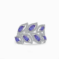 Tanzanite Diamond Ring in 18K White Gold