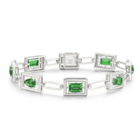 Tsavorite Bracelet In 18K White Gold