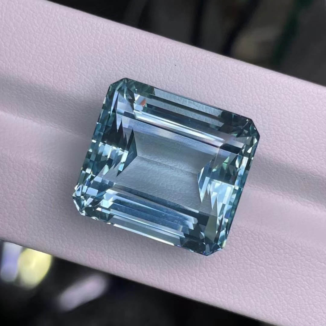 10Ct+ Natural Santa Maria Blue Aquamarine – Emerald Cut – Certified Loose Gemstone