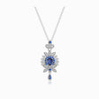 Sapphire Gold Necklace with Pear Shaped Floral Design  | Modern Gem Jewelry