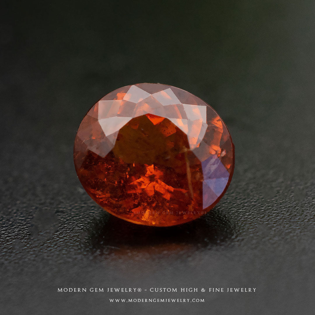 Orange Natural Garnet Gemstone - Modern Gem Jewelry