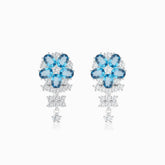 Blue London Topaz and Diamond Drop Earrings | Modern Gem Jewelry