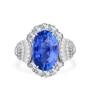 Cornflower Blue Sapphire and Diamond Ring | Saratti