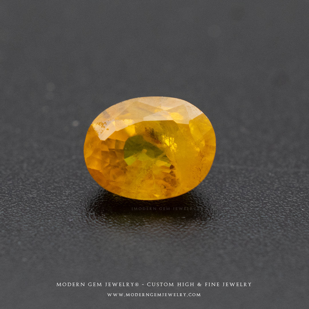 Natural Sapphire Gemstone | Oval Cut Fancy Yellow | 1.505 Carats Heated | Custom Jewelry | Modern Gem Jewelry