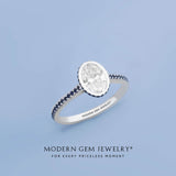 Oval Diamond Engagement Ring in White Gold | Modern Gem Jewelry