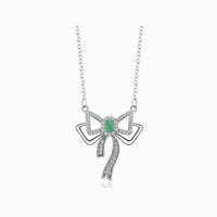 Emerald and Diamond Necklace Ribbon Design