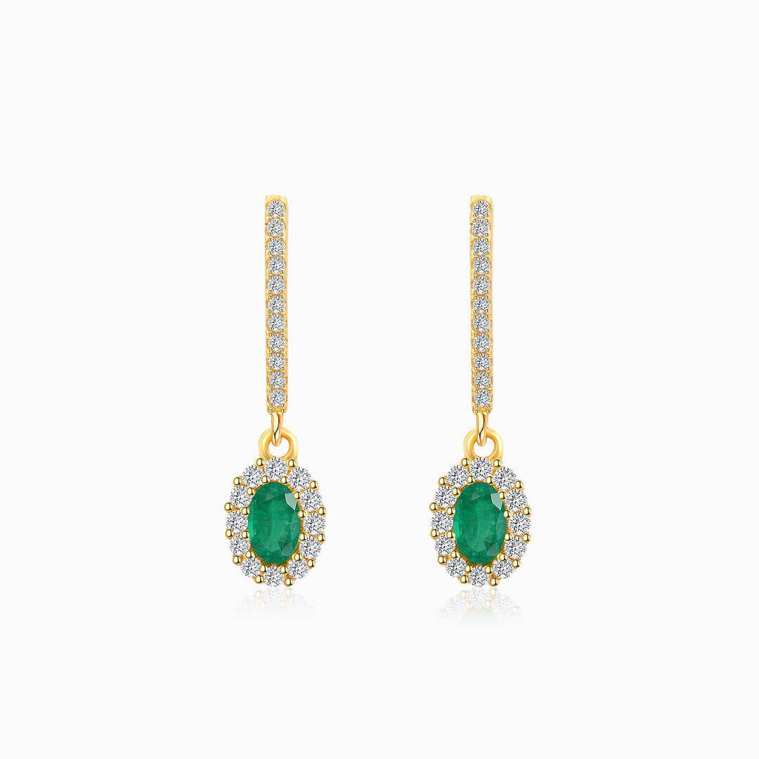Vintage Inspired Emerald Drop Earrings | Modern Gem Jewelry 
