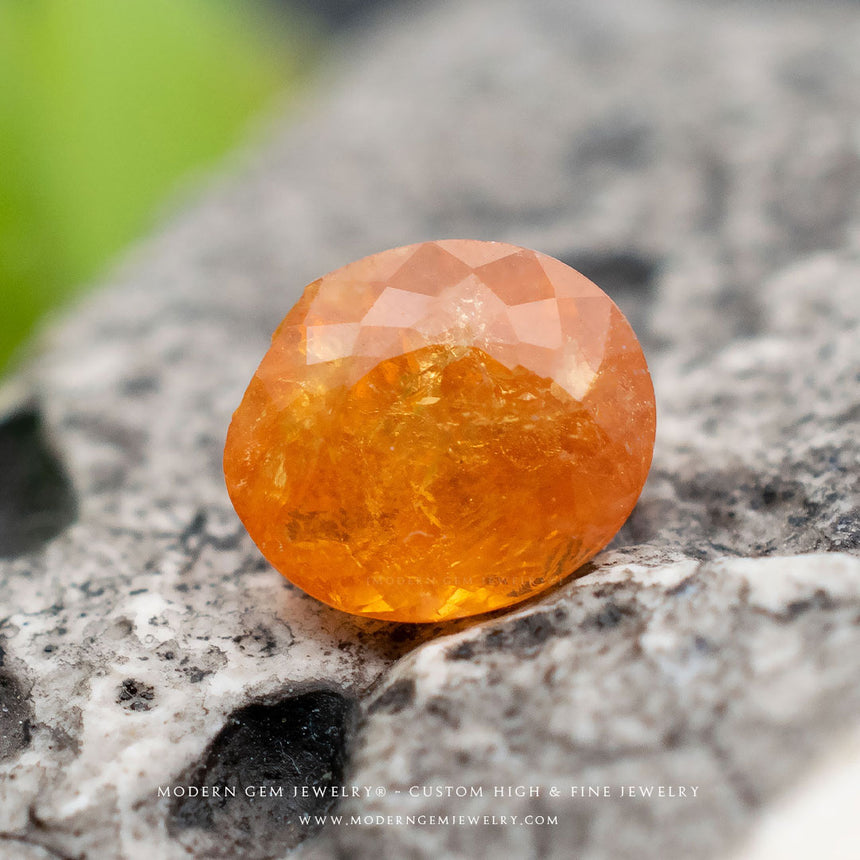 Oval Fanta Spessatite Garnet Gem - Modern Gem Jewelry