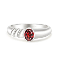 Garnet Engagement Ring In Bezel Set