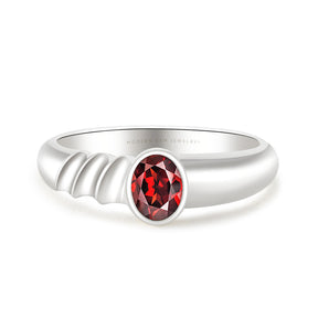 Garnet Engagement Rings In Bezel Set | Custom Rings | Modern Gem Jewelry | Saratti
