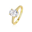 Oval Moissanite Engagement Ring in Yellow Gold  | Custom Made Engagement Ring | Modern Gem Rings