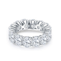 Thick Oval Diamond Wedding Bands 14 carats