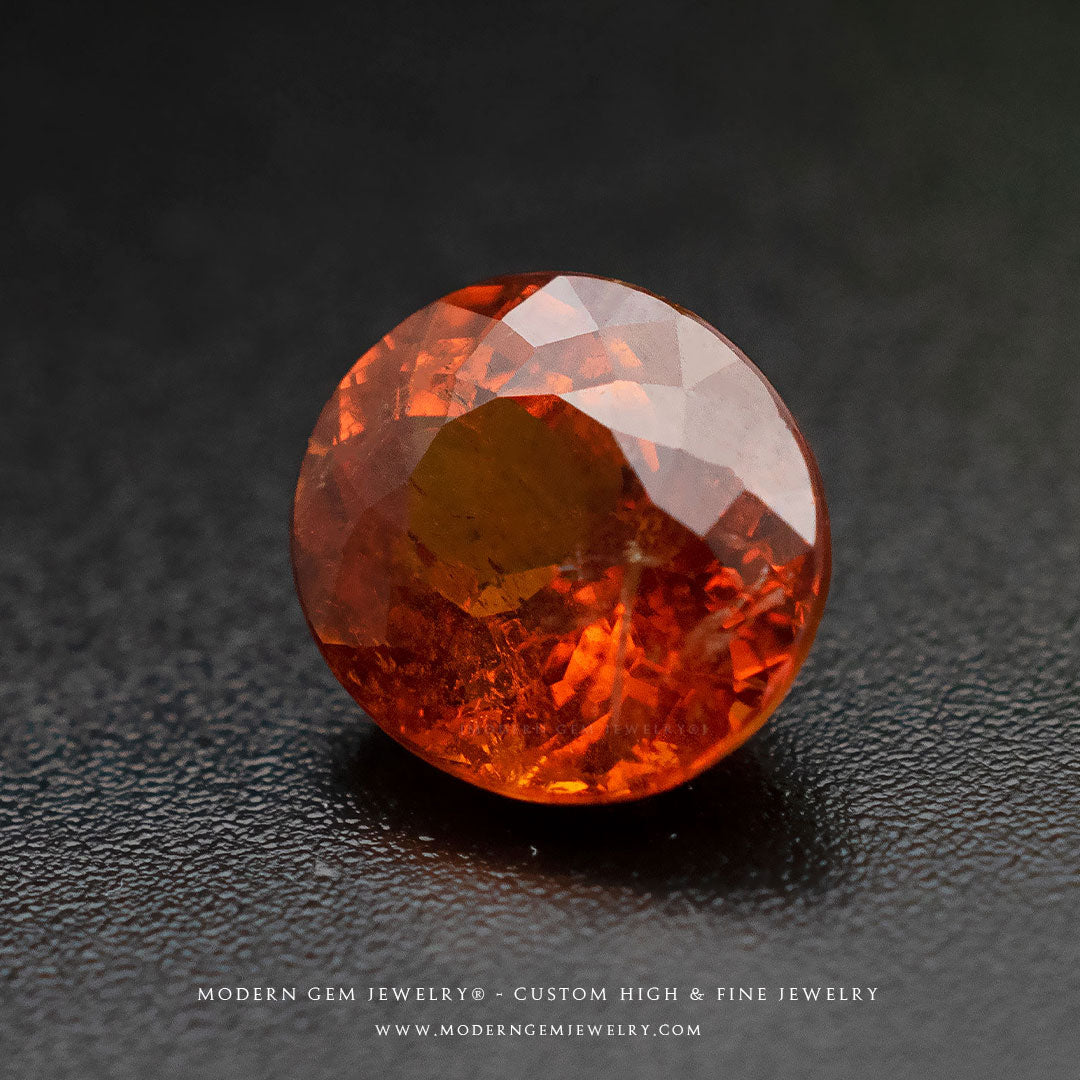 Red Orange Spessartite Garnet Precision Faceted Oval I1 popular Clarity Gem 4.73 carat