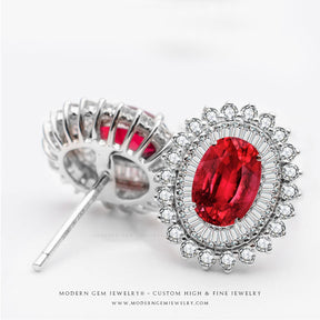 Ruby and Diamond Earrings in White Gold | Saratti