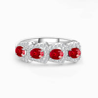 Oval Ruby and Diamond Band