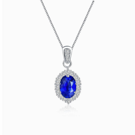 Blue Sapphire with Diamonds Necklace | Saratti