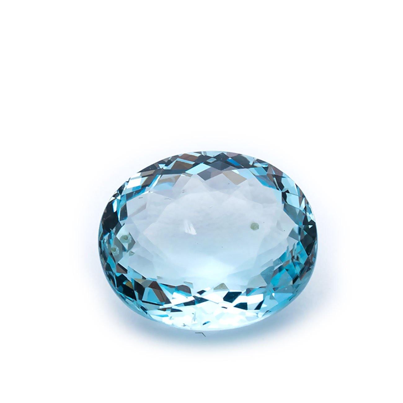 3.73 Carats Blue Natural Aquamarine Genuine Gemstone Oval Cut - Modern Gem Jewelry 