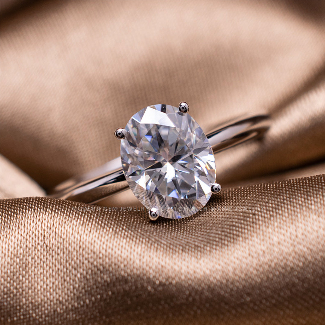 1.2 Carat Diamond Ring Solitaire 18K White Gold | Custom Rings | Modern Gem Jewelry