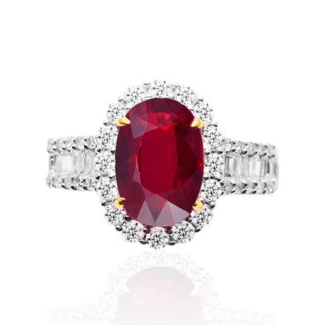 Womens Ruby Rings in 18K White Gold | Modern Gem Jewelry | Saratti 