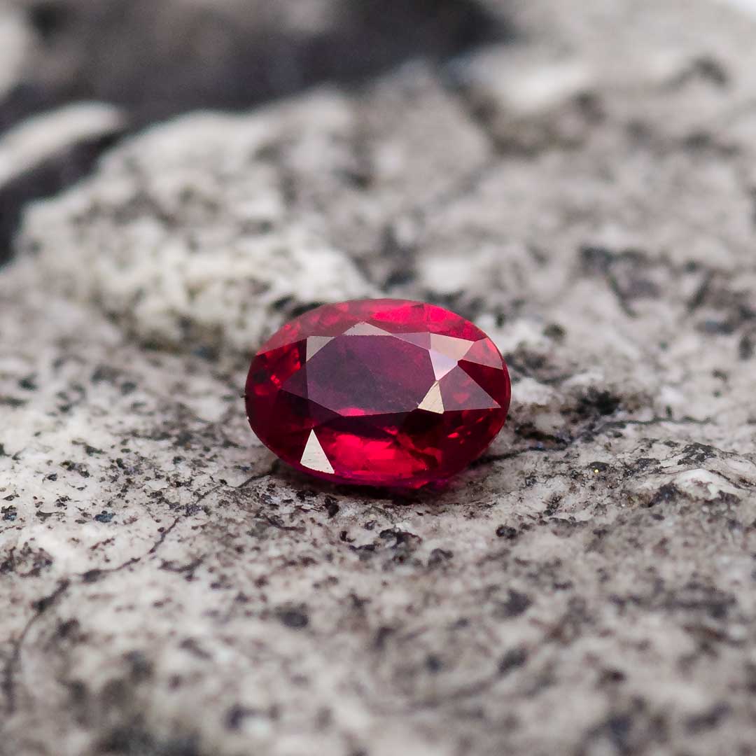 Natural Ruby Gemstone | Oval Cut Purplish Red | Unheated 0.3 Carats | Custom Jewelry | Modern Gem Jewelry