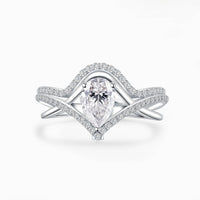 Amara • Pear-Cut Moissanite Bridal Set in Platinum