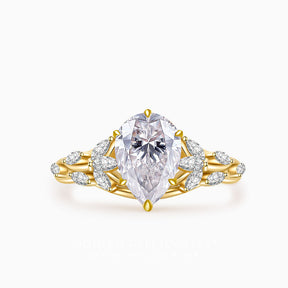 Larisa - Vintage Inspired Pear Shaped Diamond Ring | Modern Gem Jewelry | Saratti 