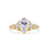 3 carat Pear Shaped Diamond Ring in Yellow Gold | Modern Gem Jewelry | Saratti 