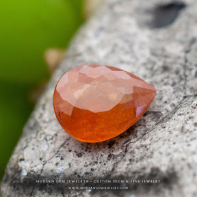 Pear Fanta Natural Garnet Gemstone - Modern Gem Jewelry