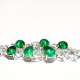 Emerald Bracelet with Diamonds in 18K White Gold | High Emerald Bracelet | Modern Gem Jewelry