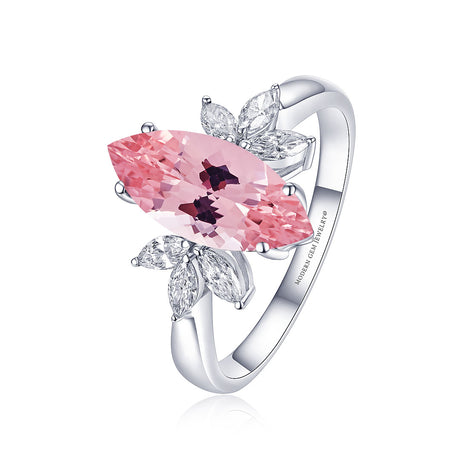 Vintage Morganite Ring in White Gold | Custom High Jewelry | Modern Gem Jewelry