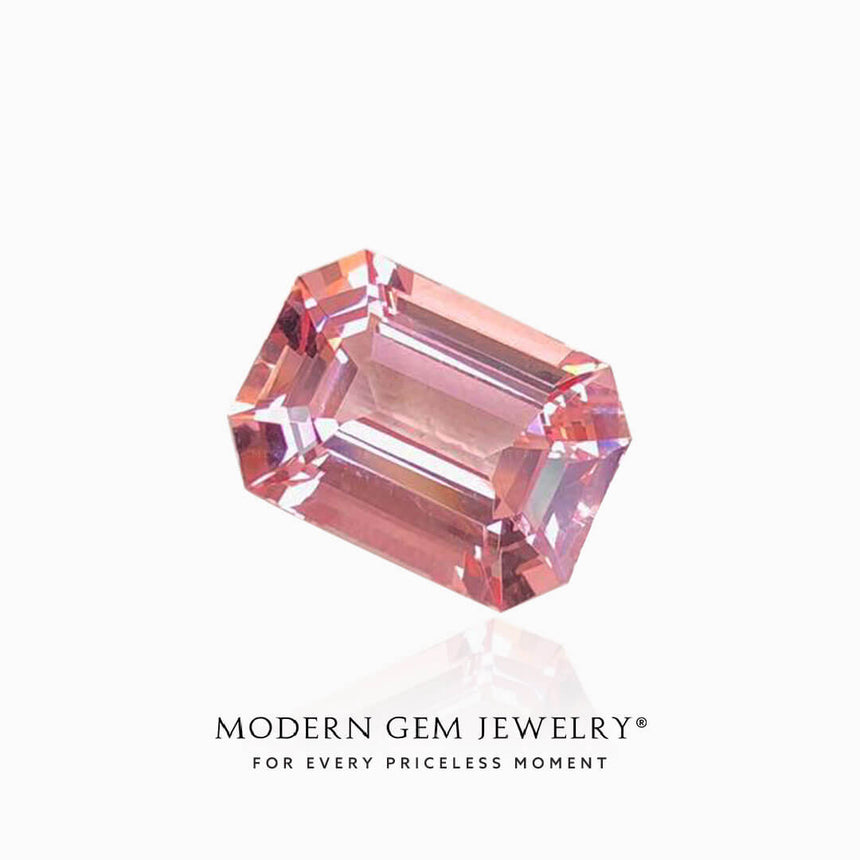 Natural Pink Morganite Stone in Rectangular Shape | Modern Gem Jewelry