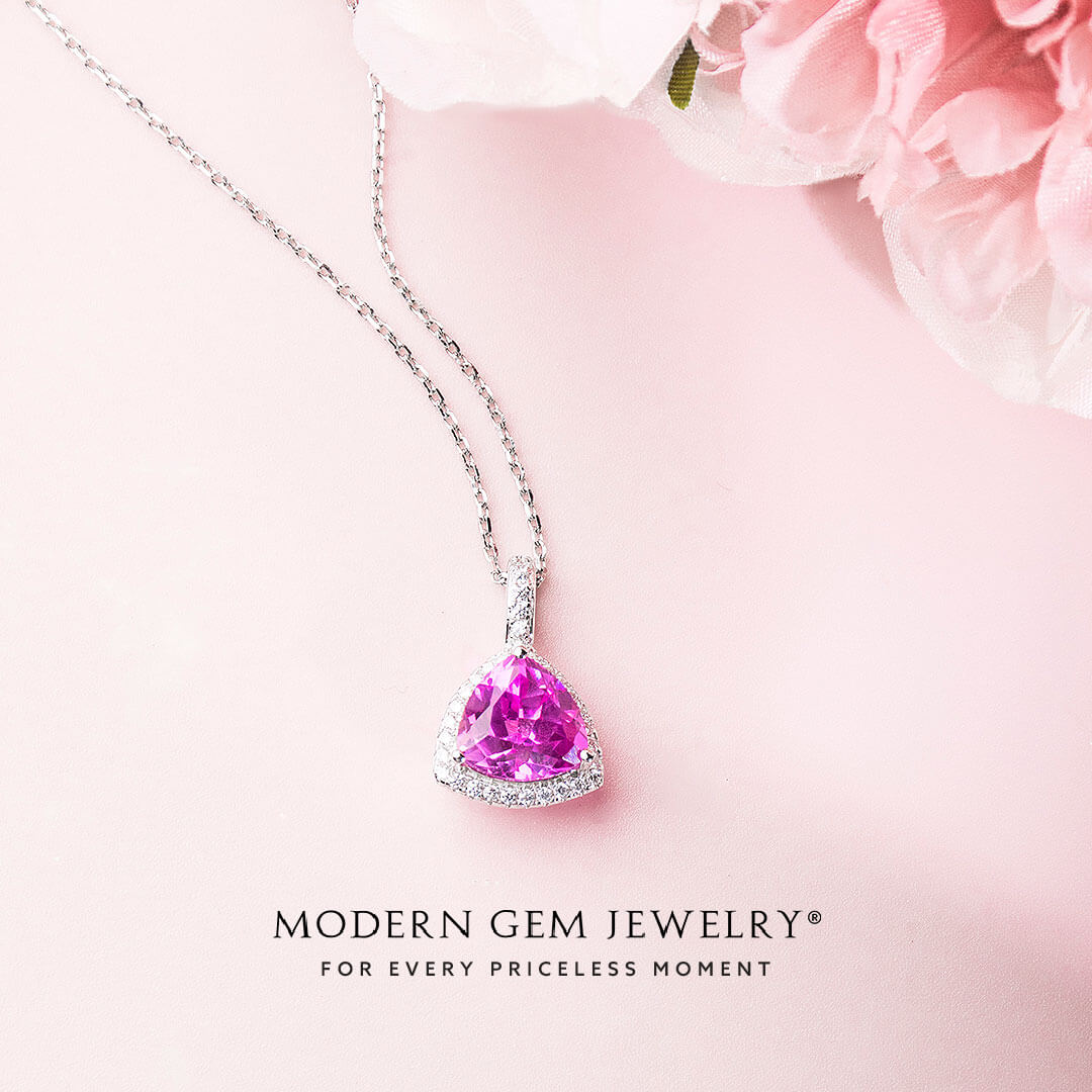 Pink Topaz and Diamond Necklace | Saratti Jewelry
