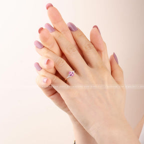 Oval Pink Sapphire and Diamond Ring | Modern Gem Jewelry | Saratti