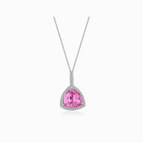 Pink Natural Topaz Necklace in SIlver | Saratti Jewelry