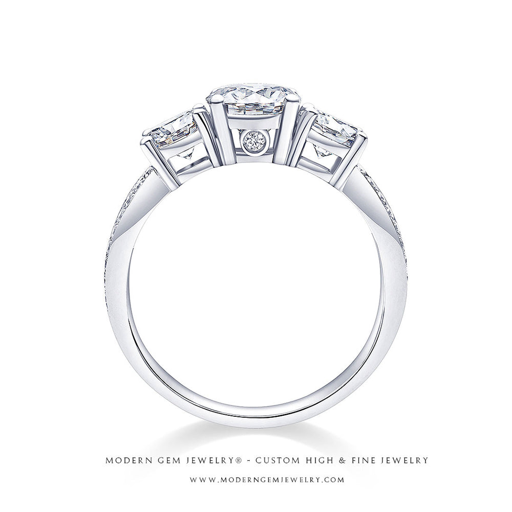 Modani Three Gem Rings Moissanite Vintage Engagement Rings 3-stone | Modern Gem Jewelry – SARATTI