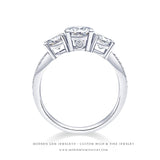 18K White Gold Moissanite Vintage-Inspired Ring 